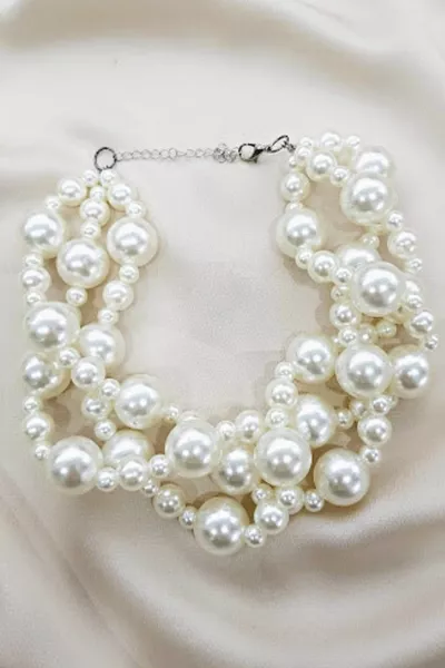 Multi Choker Necklace with Pearls