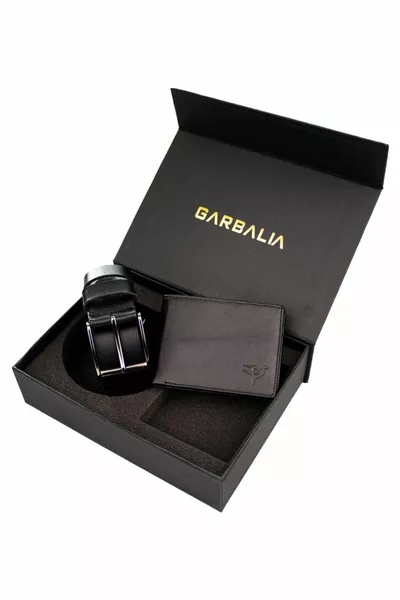 الرجال جلد طبيعي هدية حزام عملة محفظة مجموعة