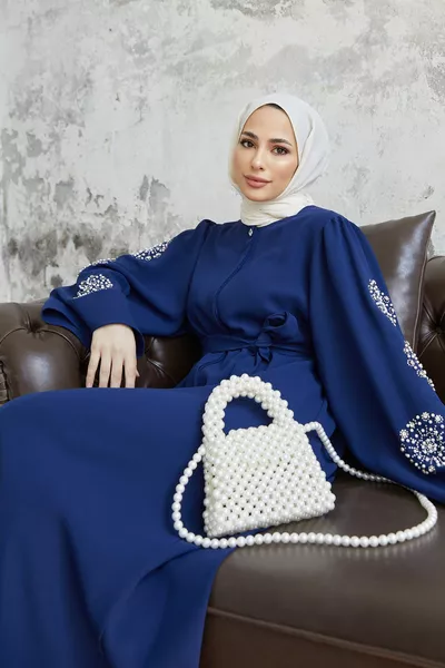 Liva Arms Steinige Abaya - Indigo