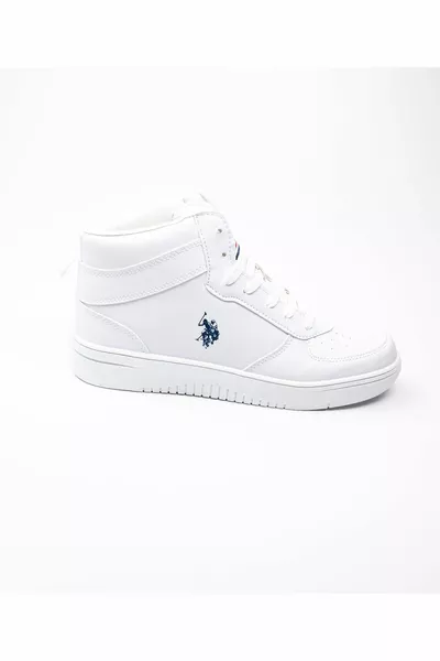 U. S. Polo Assn  حذاء رياضي أريستو وايت للرجال في الكاحل