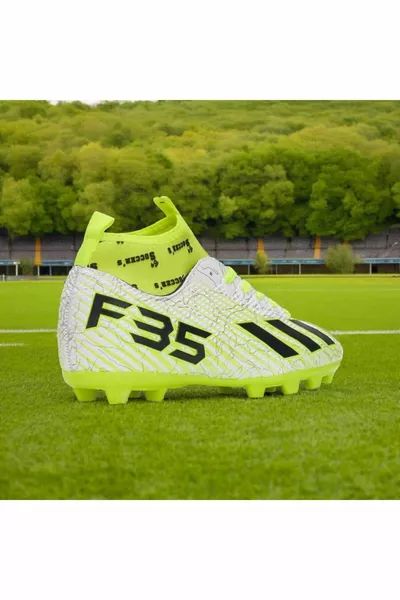 Super Mercury Studded Football Boots With Ankle Socks Adult Kids Sneakers