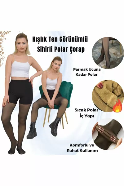 Unisexe Hiver Thermique Chaud Sous-vêtements Noir Extérieur Tenflee Intérieur Femmes Hommes Collants Chaussettes Polaires Intérieur