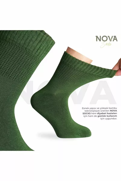 Women's 4-Pack Bamboo Elastic-Free Non-Squeezing Diabetic Ankle Socks