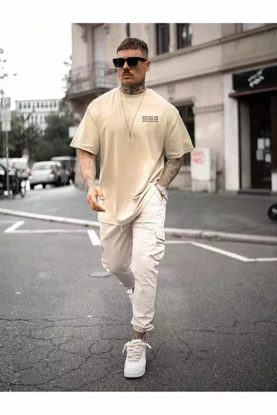 Men's Oversize Faith Over Fear Printed T-shirt