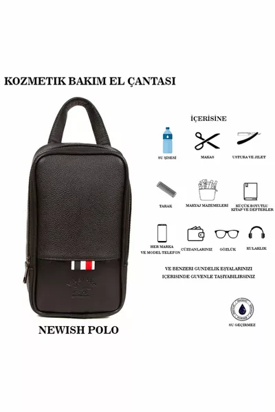 حقيبة حلاقة سوداء مقاومة للماء للرجال حقيبة يد تجميلية غير رسمية (CM)