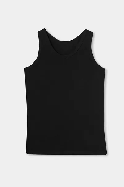 Débardeur homme 2 pièces peigné col large noir