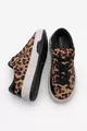 Kadın Sneaker Kalın Taban Bağcıklı Spor Ayakkabı Tales Taba Leopar