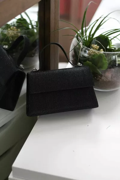 المرأة الأسود بريق عقد مفصلة مساء اللباس حقيبة الكتف