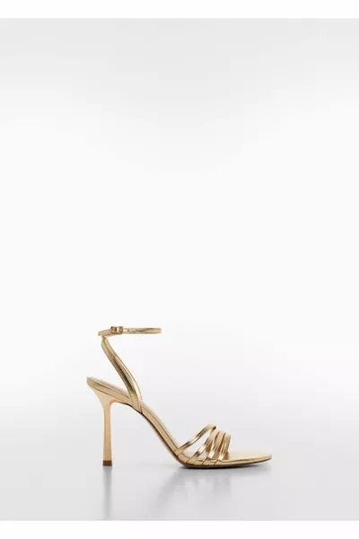 Sandals with metallic straps