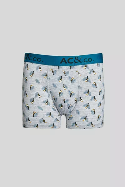 Boxer 3 pièces en coton souple noir-vert pour homme