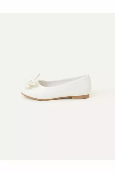 Ballerina schoenen met strik voor meisje ivoor