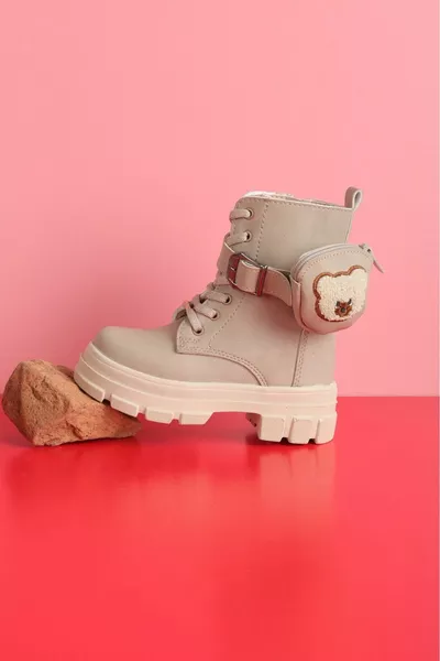 Ours Toy Bottes en laine à lacets zippés pour fille