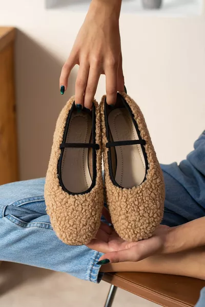 Tedi Tissu Bande Mince Élastique Ballerines Femme Chaussures