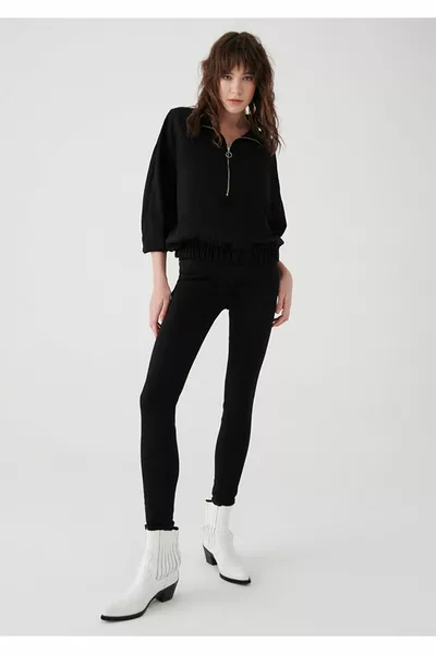 Hot Cold Noir Noir Skinny Jeans Noir Effet Lifting Noir Lycra Taille Haute