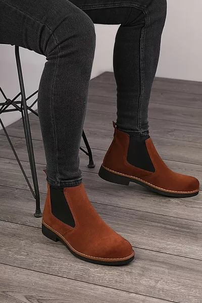 Bottes unisexes Chelsea Tan Suede Leather 