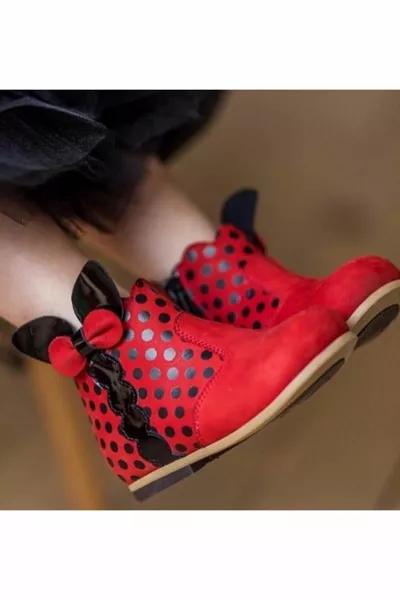 Filles % faites à la main en cuir véritable bottes orthopédiques