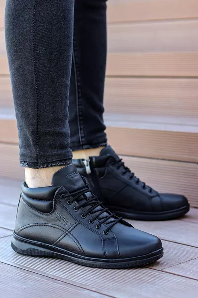 Dockers  Echt lederen korte herenlaarzen met ritssluiting