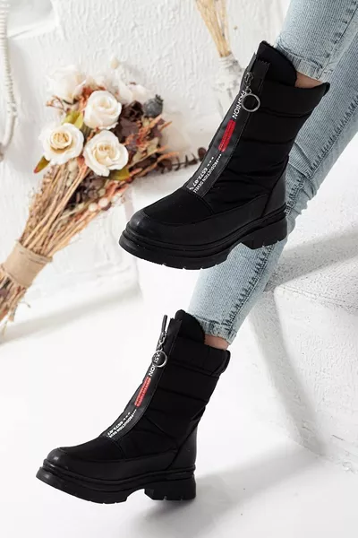 Arme City  Zwarte Parachute Stof Front Rits Snowboat