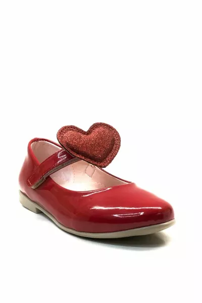  Orthopédique Filles Préscolaire Rouge Cuir Verni Ballerines