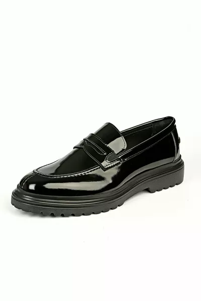 Alba Echt Leer Handgemaakte Zwarte Loafer