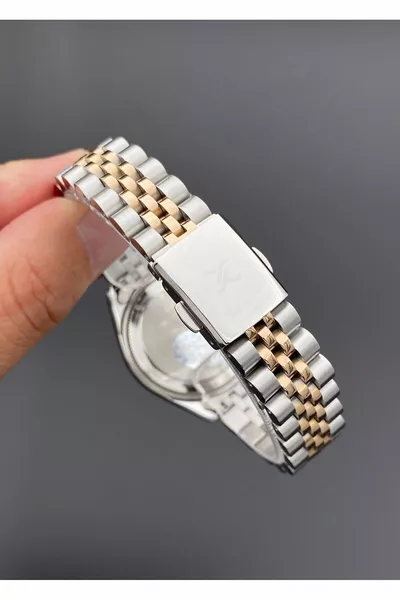 Wristwatch Steel Band Rose Silver Color 3 Atm Waterproof