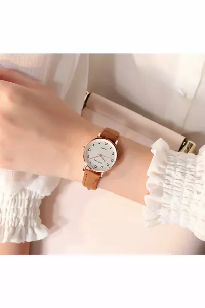 Orologio rotondo Virtue Brown Heart