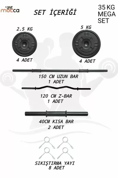  kg Z-bar Megaset Ensemble d’haltères et ensemble d’haltères Ensemble de poids Fitness