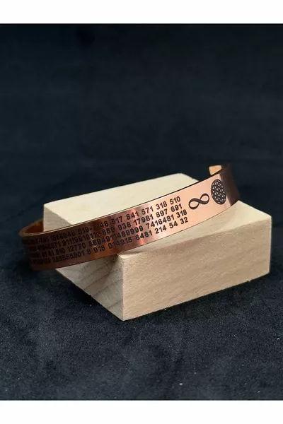 Uralte Zahlen Zahlenfolgen Unendlichkeit und die Blume des Lebens Kupfer Glücksarmband