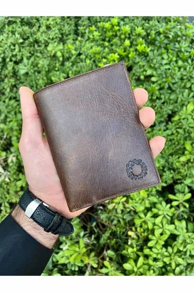 Orlando Antique Coffee Portafoglio Uomo Porta Carte Con Regalo