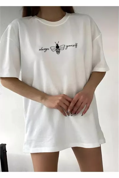 Always Yourself Printed Whitez Oversize Tshirt Unisex