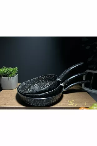 Granite  Cm Granite 3-Piece Single Handle Omelette/Fried Pan Set