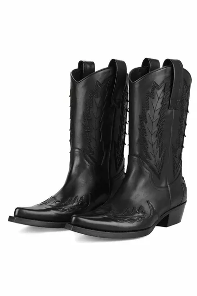 أحذية رعاة البقر للرجال السود (أحمر)