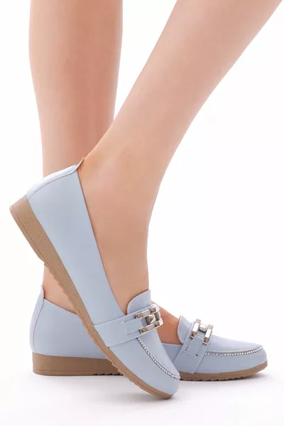 المرأة الطفل الأزرق عارضة نمط الجبهة سلسلة مفصلة الباليه الشقق