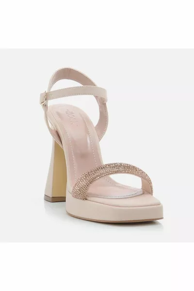 Sandali con tacco da donna naturali