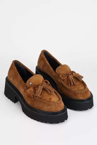 حذاء لوفر جلد طبيعي للسيدات   مليار Ayk /