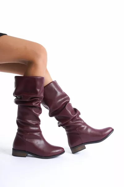 Unal Özer حذاء كاجوال نسائي باللون العنابي 