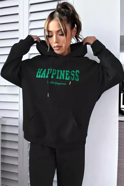 Set tuta unisex con stampa Happiness