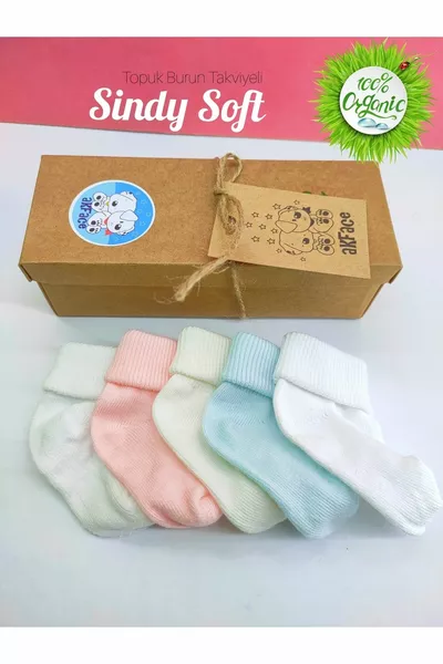 Soft Color Organic Girl Newborn Baby Socks 0-6 Months