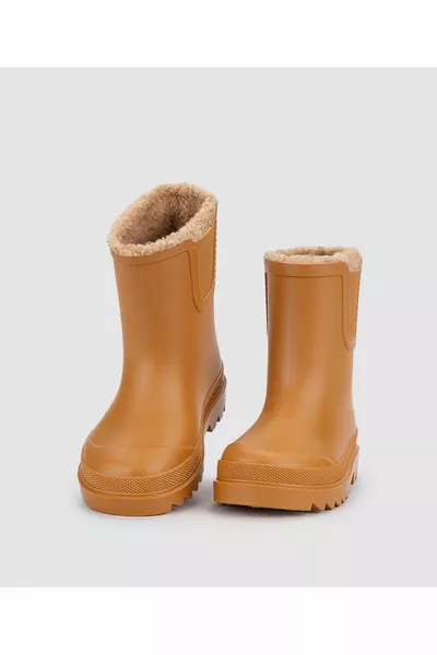  Tokio Borreguito Stivali da pioggia in pelliccia Caramello