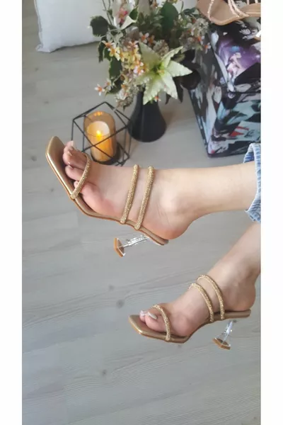 تورينو المرأة الذهب الحجر مساء اللباس الصنادل