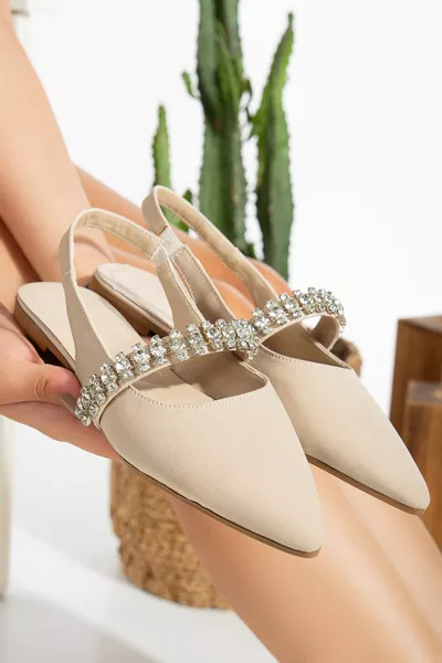 Ballerines en dés élégantes en pierre pour femmes