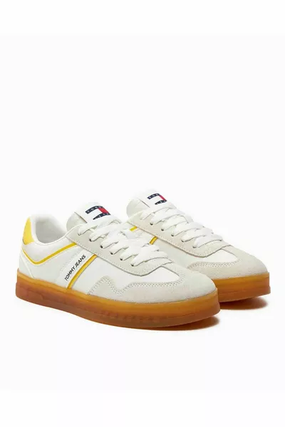 Donna Marca Logo Allacciato Suola Antiscivolo Casual Giallo Sneaker -ZGR