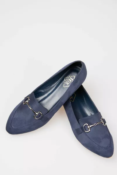 Marineblauwe ballerina's voor dames 