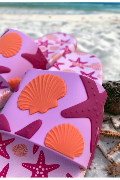 SEASHELL مفصلة غير قابلة للانزلاق البلاستيك بركة البحر الحمام شرفة شرفة منزل والنعال الشارع