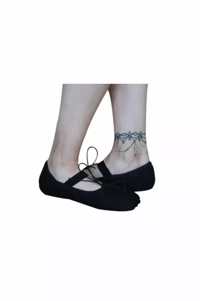 Zwarte stoffen balletlaarsjes