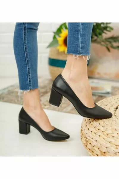 Damesschoenen Zwart Korte Hakken Casual Schoenen 5 cm