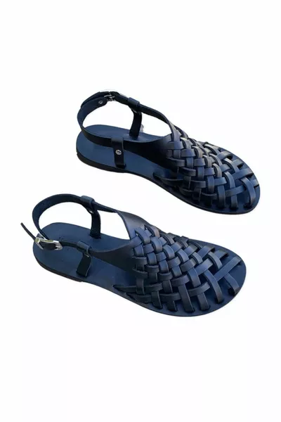 جلد طبيعي أسود للرجال بودروم الصنادل