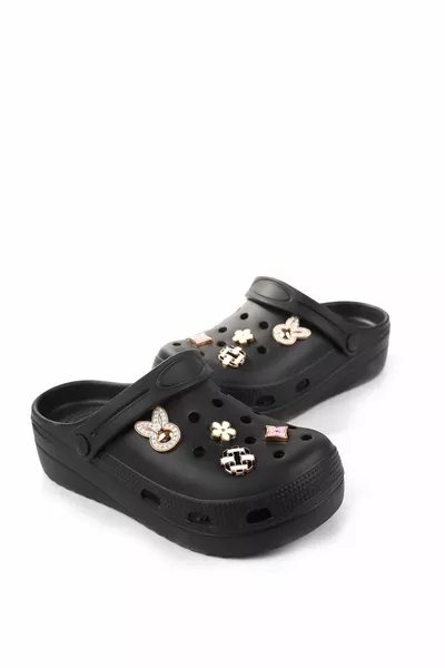 Papuç Sepeti Taşlı Kalın Taban Kadın Havuz/Plaj/Bahçe Terlik Sandalet