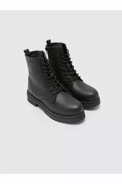 Женские сапоги с кожаным эффектом LCW