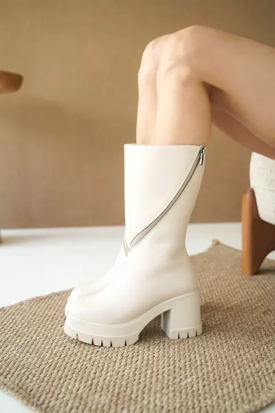 Women's Michel Platform Heeled Boots - Skin Leather